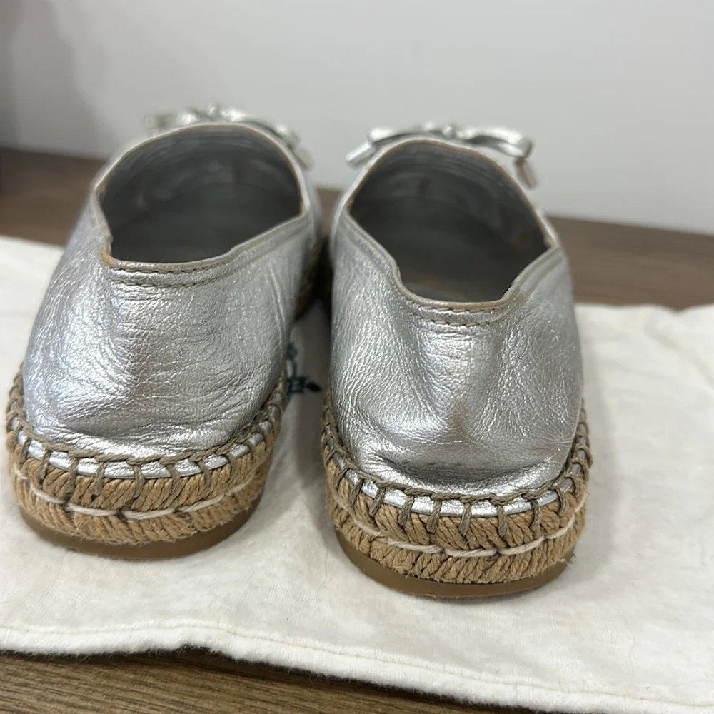 Prada bow logo leather loafer flat espadrilles 37,5 - Picture 6 of 8